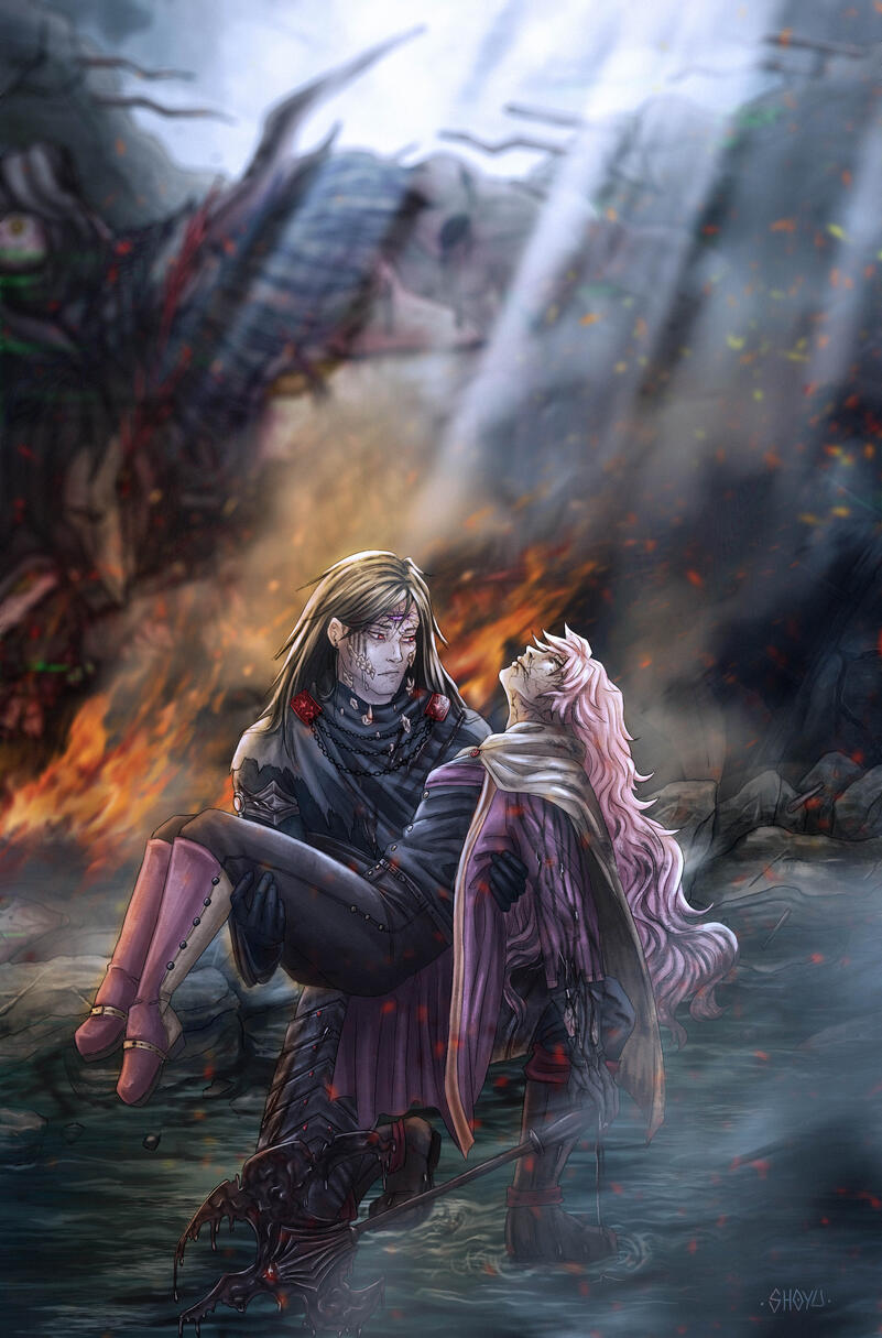 Complex Background + 2 characters
